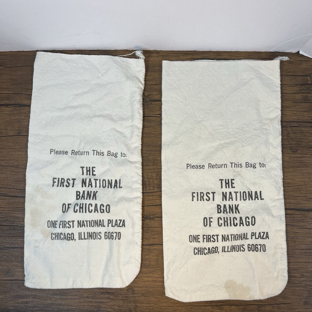 Vintage The‎ First National Bank of Chicago One First National Plaza Money Bags